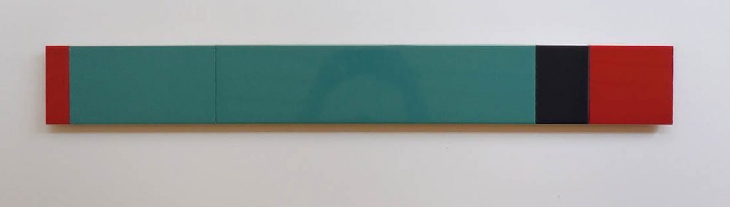lynne harlow, 'horizon 4', 2017, glazed ceramic, 4" x 30" x 1"