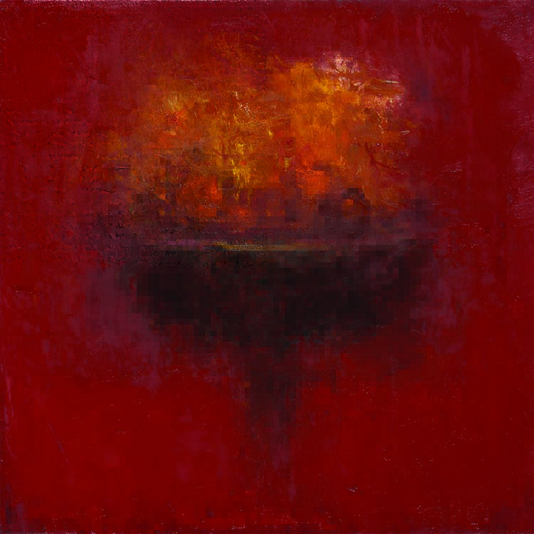 tina feingold, 'fruitful', 2017, oil on panel, 12" x 12"